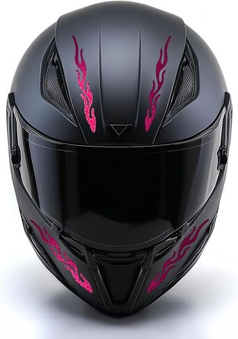 customTAYLOR33 High-Intensity Grade Premium Reflective Tribal Flame Helmet Decals, Motorcycle Safety Sticker Decals (Special Edition Hot Pink) in Kuwait