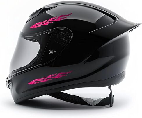 customTAYLOR33 High-Intensity Grade Premium Reflective Tribal Flame Helmet Decals, Motorcycle Safety Sticker Decals (Special Edition Hot Pink) in Kuwait