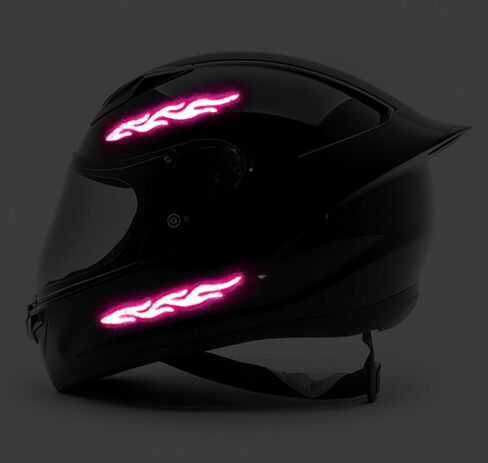 customTAYLOR33 High-Intensity Grade Premium Reflective Tribal Flame Helmet Decals, Motorcycle Safety Sticker Decals (Special Edition Hot Pink) in Kuwait