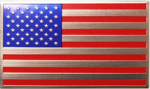 Generic 2 Pack 3D Metal Red American Flag Sticker for Car, Embossed Red 5" x 3" Patriotic American Flag Decals for Trucks, Compatible with Jeep, Trucks, RV, SUV and More in Saudi Arabia