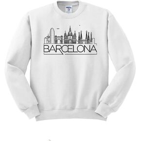 Teesandtankyou Skyline Barcelona Spain Sweatshirt spain spain in Saudi Arabia