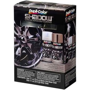 Dupli-Color Chrome Black-Out Coating Black/Clear 11 Oz. 2-Can Aerosol Kit in Kuwait