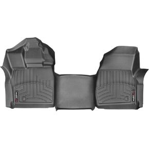 WeatherTech Custom Fit FloorLiners for Ford F-150-1st Row - Over The Hump (446981V), Black in Saudi Arabia