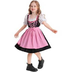 الأطفال الفتيات الألمانية مهرجان أكتوبر زي Dirndl فستان بافاريان فانك فستان هالوين زي Cosplay in Kuwait