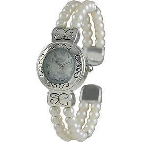 Fashions Women Casual White Pearl String Cuff Strap Quartz Watch in Saudi Arabia