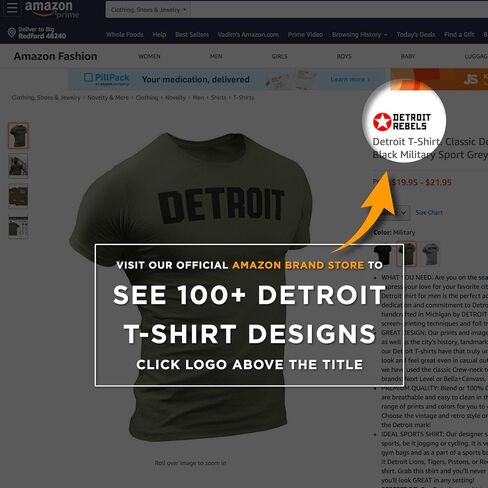 Detroit Shirts for Men by Detroit Rebels T-Shirt Brand. Motor City D Apparel. in Kuwait