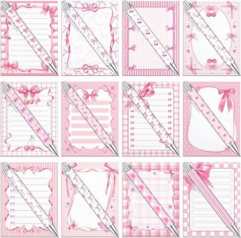 Eaasty 48 Pcs Highland Cow Gifts Bulk Spring Flower Floral Cow Notepad with Pens 24 Notebook 24 Ballpoint Pen for Women Students School Meeting Office Supplies Party Favors Exchange Gifts in Kuwait