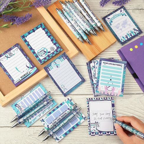 EA SATED 48 PCS Highland Cow Gifts Bulk Spring Flower Flower Ploral Cow Notepad with Pens 24 Notebook 24 Ballpoint Pen for Women School School Security Supplies Form in Kuwait