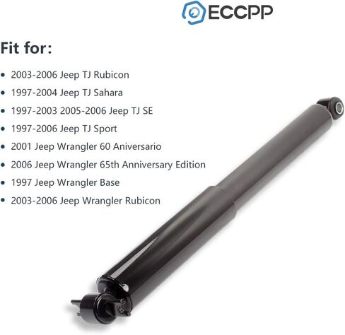 ECCPP Rear Shocks Absorbers for Jeep TJ, Wrangler 1997-2006 (2 pcs, Black, Auto Shocks, 344403, 32306) in Saudi Arabia