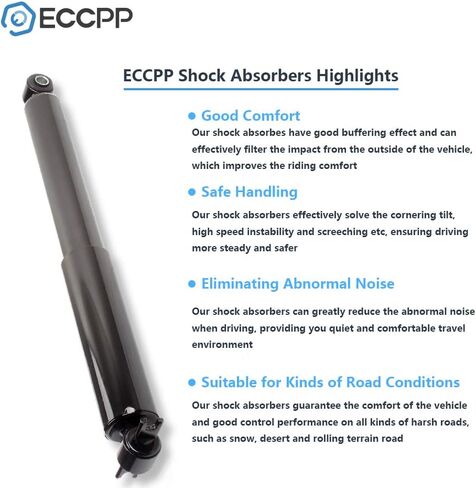 ECCPP Rear Shocks Absorbers for Jeep TJ, Wrangler 1997-2006 (2 pcs, Black, Auto Shocks, 344403, 32306) in Saudi Arabia