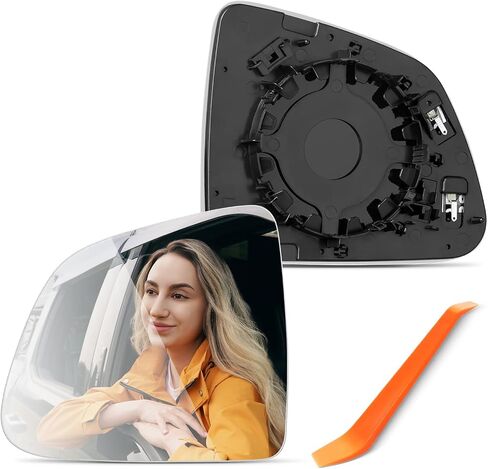 متوافق مع Tesla Model Y Driver Side Mirror 2019 2020 2021 2022 2023 2024 - تم تسخين طاقة الزجاج البديلة للاستبدال الجانبية اليسرى ، مع لوحة دعم in Kuwait