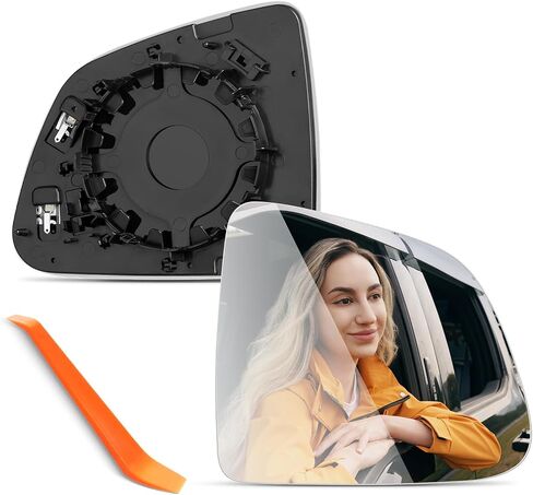 متوافق مع Tesla Model Y Driver Side Mirror 2019 2020 2021 2022 2023 2024 - تم تسخين طاقة الزجاج البديلة للاستبدال الجانبية اليسرى ، مع لوحة دعم in Kuwait