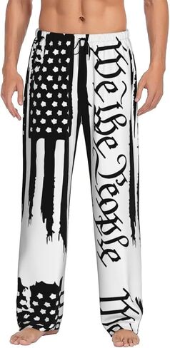 Men's Pajama Pants Mens PJs Sleepwear Bottoms Sleep Lounge Long Pants Relaxation Wide Leg Slacks with Pockets in Saudi Arabia