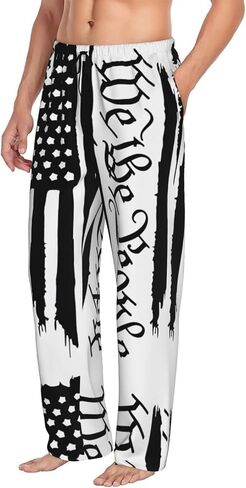 Men's Pajama Pants Mens PJs Sleepwear Bottoms Sleep Lounge Long Pants Relaxation Wide Leg Slacks with Pockets in Saudi Arabia