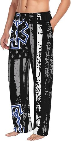 Men's Pajama Pants Mens PJs Sleepwear Bottoms Sleep Lounge Long Pants Relaxation Wide Leg Slacks with Pockets in Kuwait