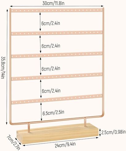 Earring Display for Vendors, Large Earring Holder Organizer Stand for Retail with 5 Tiers & 120 Holes in Saudi Arabia