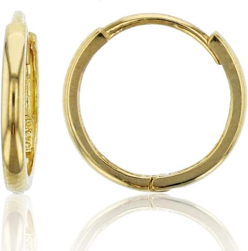 14 كيلو أصفر صلبة صلبة مصقولة 1.5 ملم سميكة huggie hoop arring | أقراط طوق عادي | صفراء الذهب هوب هوب | أحجام 1.5x10mm-1.5x13mm | أقراط ذهبية صلبة للنساء in Kuwait