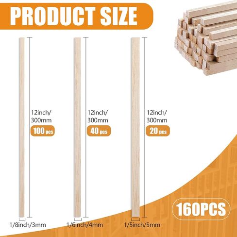160pcs عصي خشب البلسا ، وذرطات خشبية 12 بوصة مربعة ، ومواد تهل in Saudi Arabia