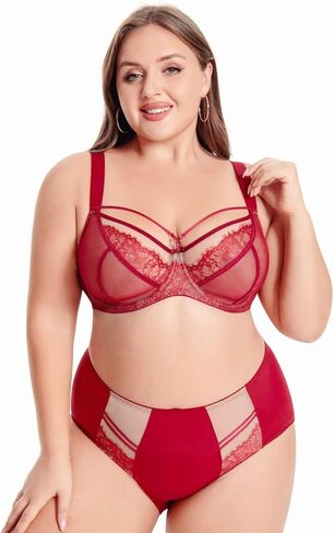 حمالة صدر زائد الحجم مع سلسلة underwire زوجة نصف كوب من الدانتيل برا غير مبطنة غير مبطنة in Kuwait