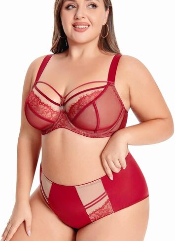حمالة صدر زائد الحجم مع سلسلة underwire زوجة نصف كوب من الدانتيل برا غير مبطنة غير مبطنة in Kuwait