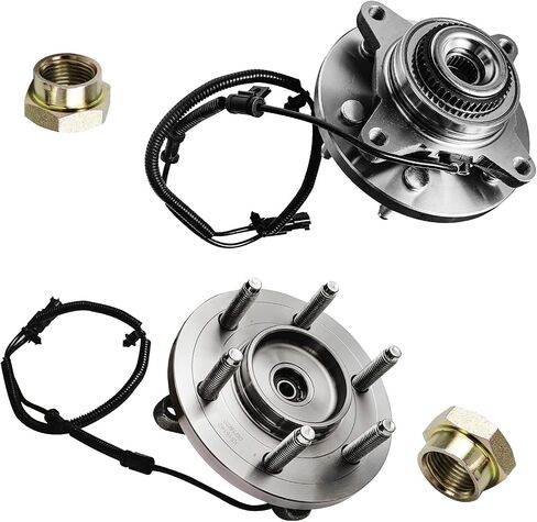 Detroit Axle-محامل محور العجلات الأمامية 4WD لفورد 2011-2014 F-150 Expedition Lincoln Navigator و Wheel Hub و Bearings CV Axle Nuts 2012 2013 استبدال in Saudi Arabia