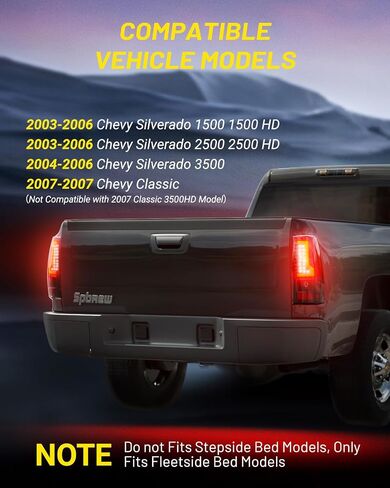 LED Tail Lights Assembly Fit for Chevy Silverado 2003 2004 2005 2006 2007 1500 2500 3500HD ، 03-06 Light in Kuwait