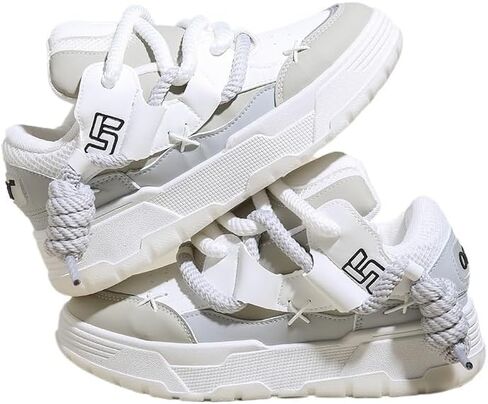 Low-Top Women's Cute Chunky Lace-Up Sneakers - Thick Sole Casual Athletic Shoes, All-Season Design in Saudi Arabia