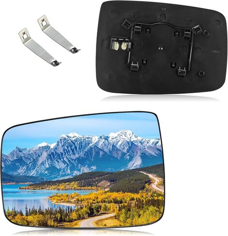 BDFHYK Passenger Right Side Heated Mirror Glass Compatible with Dodge Ram 1500 2500 2009-2018 Side View Exterior Convex Mirror with Backing Plate, Replaces 68050298AA, 68079362AA (Right) in Saudi Arabia