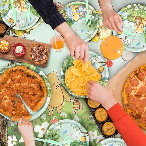 142pcs كلاسيكية دب دش استحمام الطفل أدوات المائدة استحمام الطفل مع لوحات ، منديل ، شوك ، لافتة الكؤوس ومغلق المائدة لمجموعة لوازم حفلة عيد الميلاد يقدم 20 ضيفًا (أصفر) in Kuwait