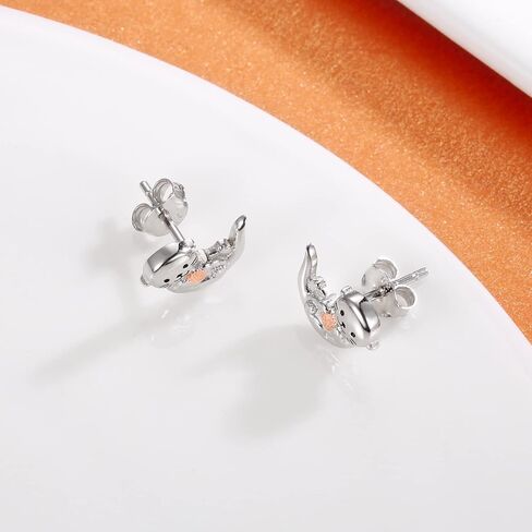 925 Sterling Silver Highland Cow Earrings Stud Hypoallergenic Jewelry Gifts for Women Cow Lover in Kuwait