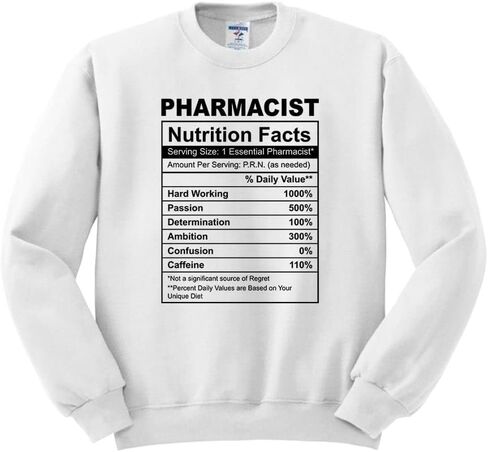 Teesandtankyou Farmacist Nutrition Facts Sweatshirt splesex in Saudi Arabia