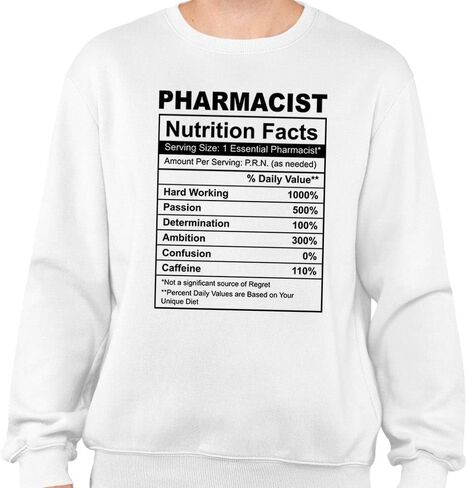 Teesandtankyou Farmacist Nutrition Facts Sweatshirt splesex in Saudi Arabia