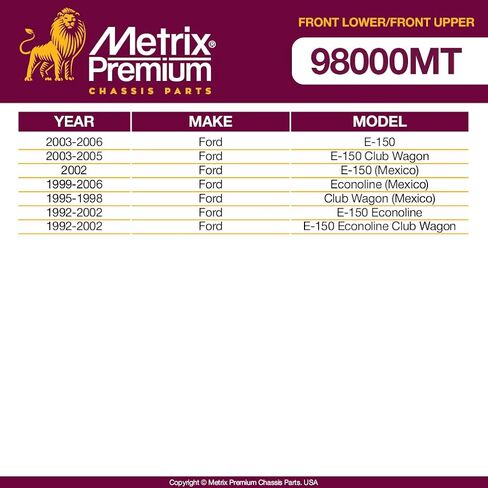 Metrix Premium Chassis Parts-4 PC PROTION APTION & FRONT LOWN BALLE COONT KIT FITS 03-06 FORD E-150 ، 03-05 E-150 CLUB WAGON ، 92-02 E-150 ECONOLINE CLUG in Saudi Arabia