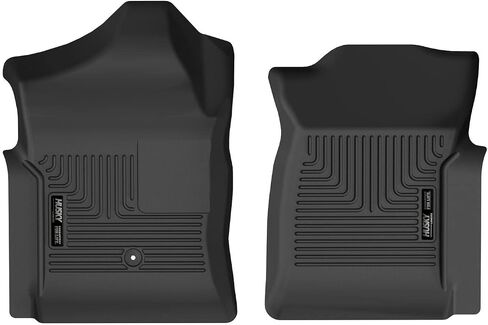 Husky Liners X-act Contour Floor Mats | Fits 1999-2007 Chevrolet Silverado & GMC Sierra 1500/2500; 01-07 Silverado/Sierra, Regular Cab (07 Classic Only) | Front Row, 2-pc Black - 53091 in Saudi Arabia
