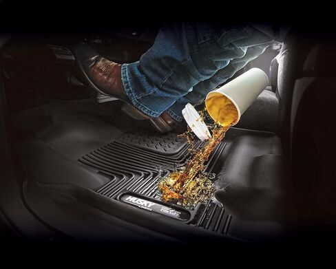 Husky Liners X-act Contour Floor Mats | Fits 1999-2007 Chevrolet Silverado & GMC Sierra 1500/2500; 01-07 Silverado/Sierra, Regular Cab (07 Classic Only) | Front Row, 2-pc Black - 53091 in Saudi Arabia