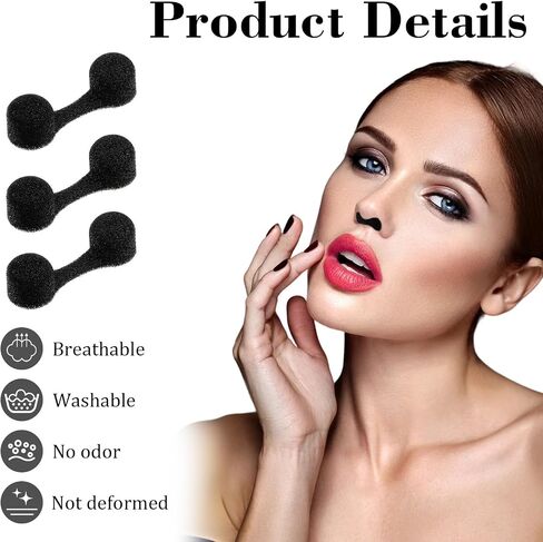 100Pcs Disposable Nose Plug Filters, Soft Sponge Nostril Filters for Dust Sunless Airbrush Spray Tanning Construction Outdoor Activities, Black in Saudi Arabia