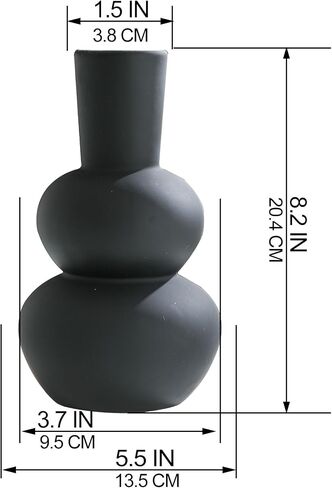 Ceramic Vases for Home Decor, Modern Round for Pottery Vases, Terracotta Decorative Vases for Flowers, Dried, Living Room, Dining Centerpiece, 8.2" Tall (Off-White) in Saudi Arabia