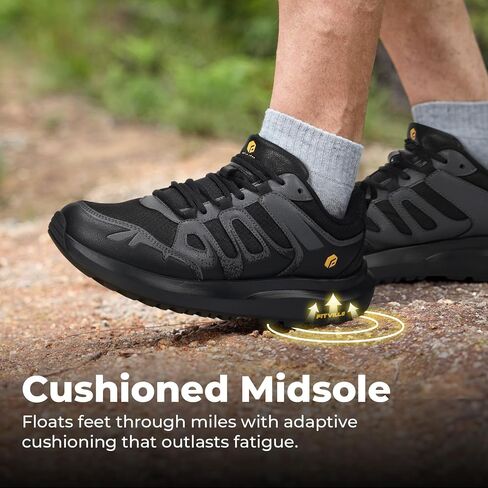 أحذية المشي لمسافات طويلة واسعة للرجال في Fitville All-Terrain Trekking Trails أحذية رياضية ماء طارد للمشي في الهواء الطلق مع دعم القوس ومقاومة للزلزان in Saudi Arabia