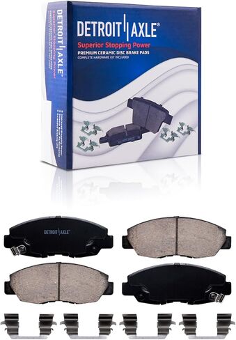 Detroit Axle - مجموعة الفرامل الأمامية لعام 2006-2011 Honda Civic DX Ex LX Disc Brake Rotors Ceramic Brake Pads 2007 2008 2008 2010 PRESSION in Saudi Arabia