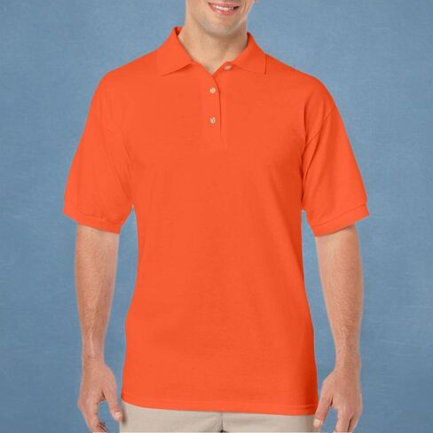 Gildan Adult DryBlend Jersey Short Sleeve Polo Shirt (M) (Orange) in Saudi Arabia