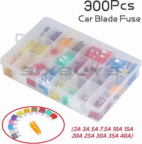 300Pcs Car Blade Fuse Assortment Assorted Kit Blade Set Auto Truck Automotive (2A/3A/5A/7.5A/10A/15A/20A/25A/30A/35A/40A) in Saudi Arabia