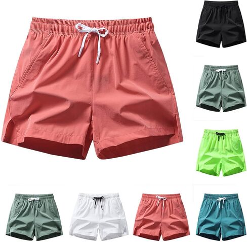 Mens Casual Shorts 5 Inch with Pocket Lightweight Drawstring Workout Athletic Short Pants Quick Dry Active-Shorts in Saudi Arabia