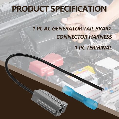 1Pcs Alternator Pigtail Connector Wiring Harness Compatible with Ford 1994-2023 Plastic Material in Kuwait