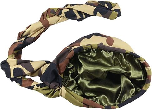 Turban for Men Halo Turban Camouflage Satin Lined Turban for Men Head Wraps for Men Turban for Sleeping Nature Hair in Kuwait