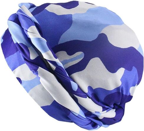Turban for Men Halo Turban Camouflage Satin Lined Turban for Men Head Wraps for Men Turban for Sleeping Nature Hair in Kuwait