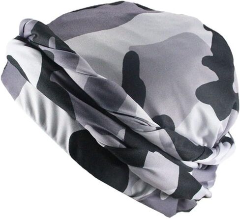 Turban for Men Halo Turban Camouflage Satin Lined Turban for Men Head Wraps for Men Turban for Sleeping Nature Hair in Kuwait