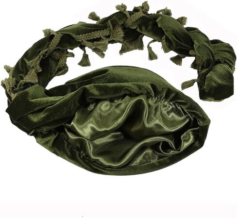 DouuYuhet Turban for Men Halo Turban Vintage Twist Durag Scarf Head Wraps Velvet for Men Turban Scarf Tie with Tassel Trim in Saudi Arabia
