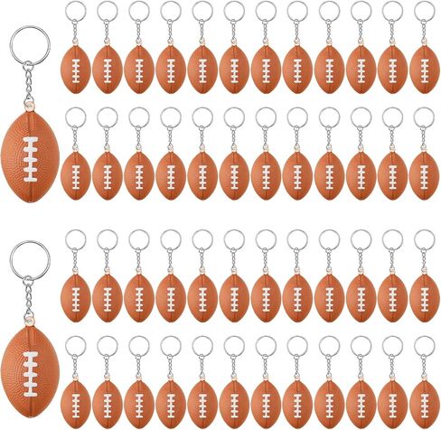 Kasyat 48 Pack Football Keychain Bulk Football Favors Mini Footballs Stress Ball Keychains for Boys and Girls Sports School Carnival Reward Football Day Football Theme Party Goodie Bag Present Fillers in Kuwait