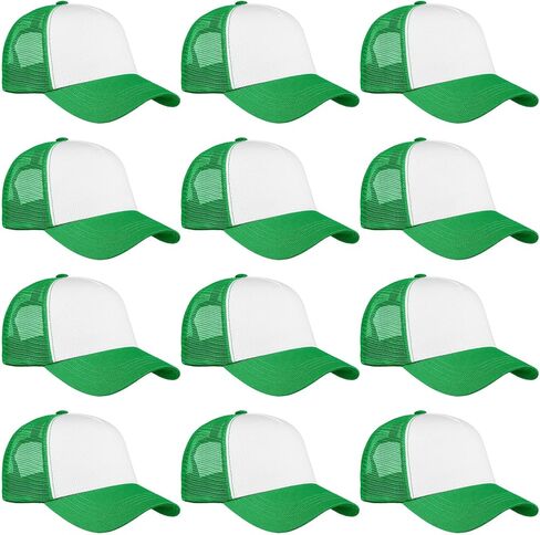 Falari 12 Pack Bulk Wholkale Mesh Trucker Hats 5 لوحة و 6 ألواح بيسبول أغطية للرجال والنساء in Kuwait