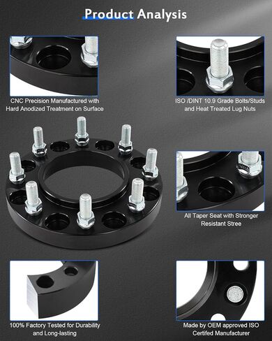 ECCPP 8x180mm to 8x180mm Wheel Spacers hubcentric 1 inch 8 Lug Fit for GMC Sierra 2500 HD 3500 HD 2011-2022 | for Chevrolet Silverado 2500 HD 2011-2019 with Studs 14x1.5 Centric Bore 124.1mm-2PCS in Saudi Arabia